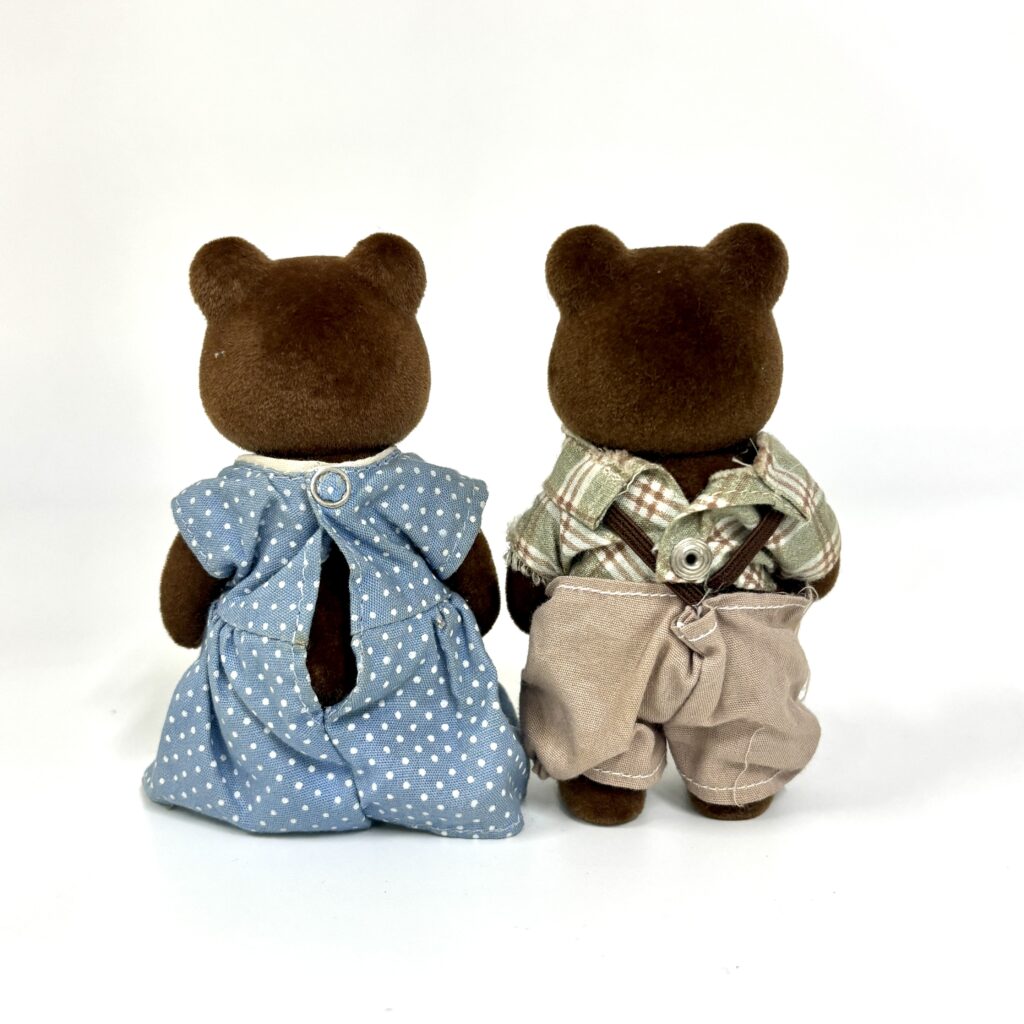 [used] Vintage Brown Bear Father and Mother Sylvanian Families Calico Critters