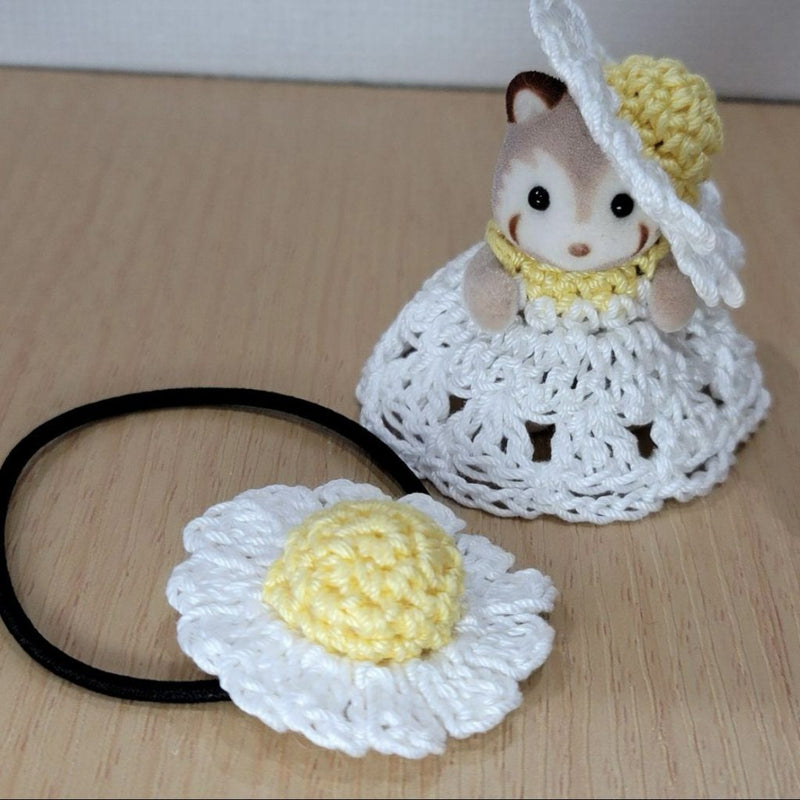 HANDMADE MARGARET DRESS HAT FOR BABY WITH MATCHING HAIR TIE Sylvanian Families