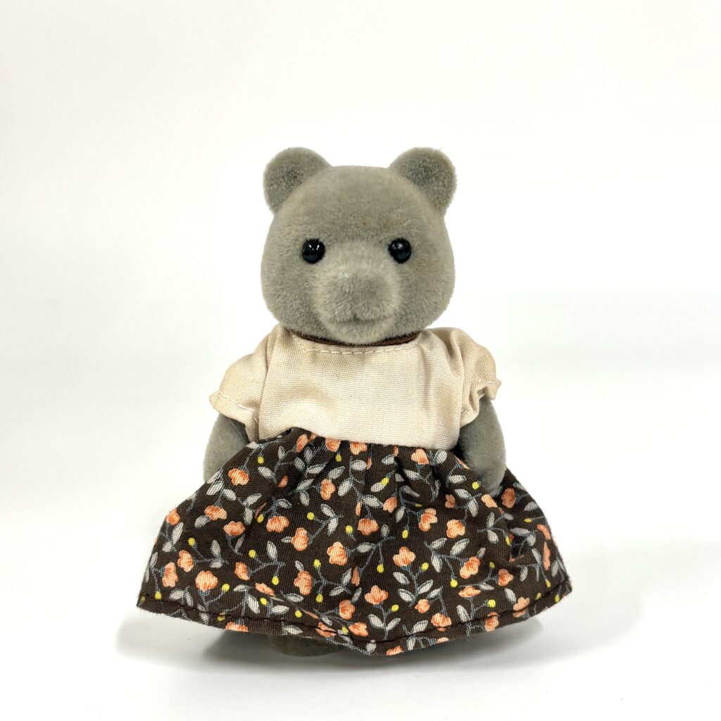 [used] Vintage Gray Bear Mother Sylvanian Families Calico Critters