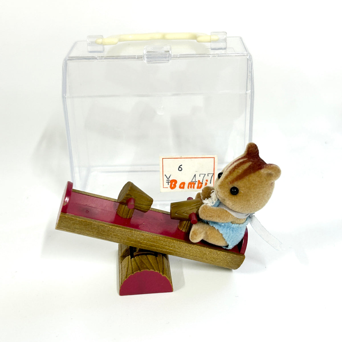 [used] Vintage Baby Carry Case Seesaw Squirrel 1995 SHI-22 Sylvanian Families Calico Critters
