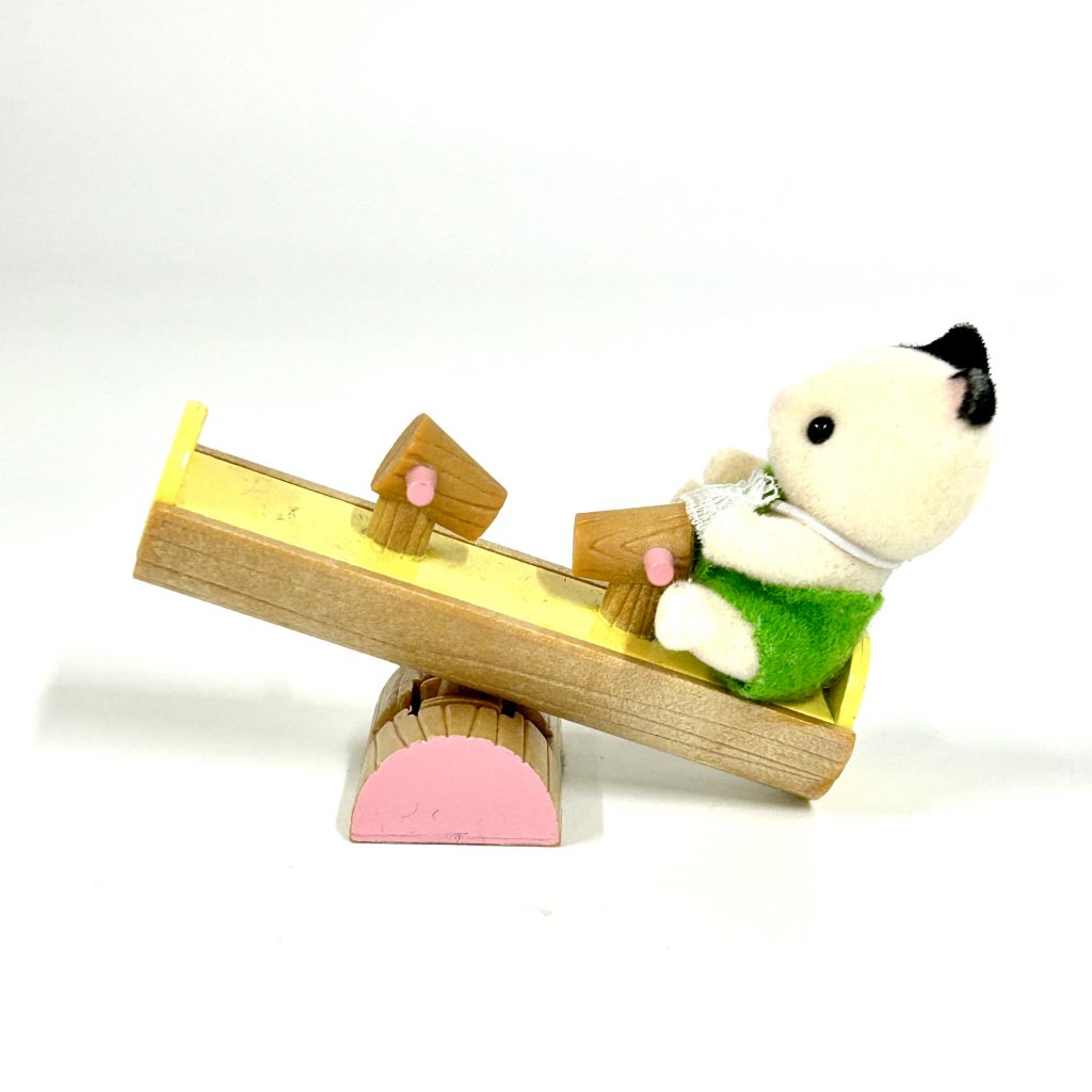 [used] Baby Carry Case Seesaw Tuxedo Chacoal Cat 2014 B-40 Sylvanian Families Calico Critters