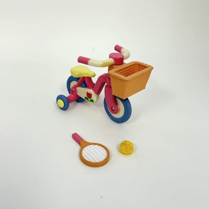 [Used] BICYCLE FOR KIDS WITH A RACKET and A BALL KA-117 Calico Epoch Sylvanian Families