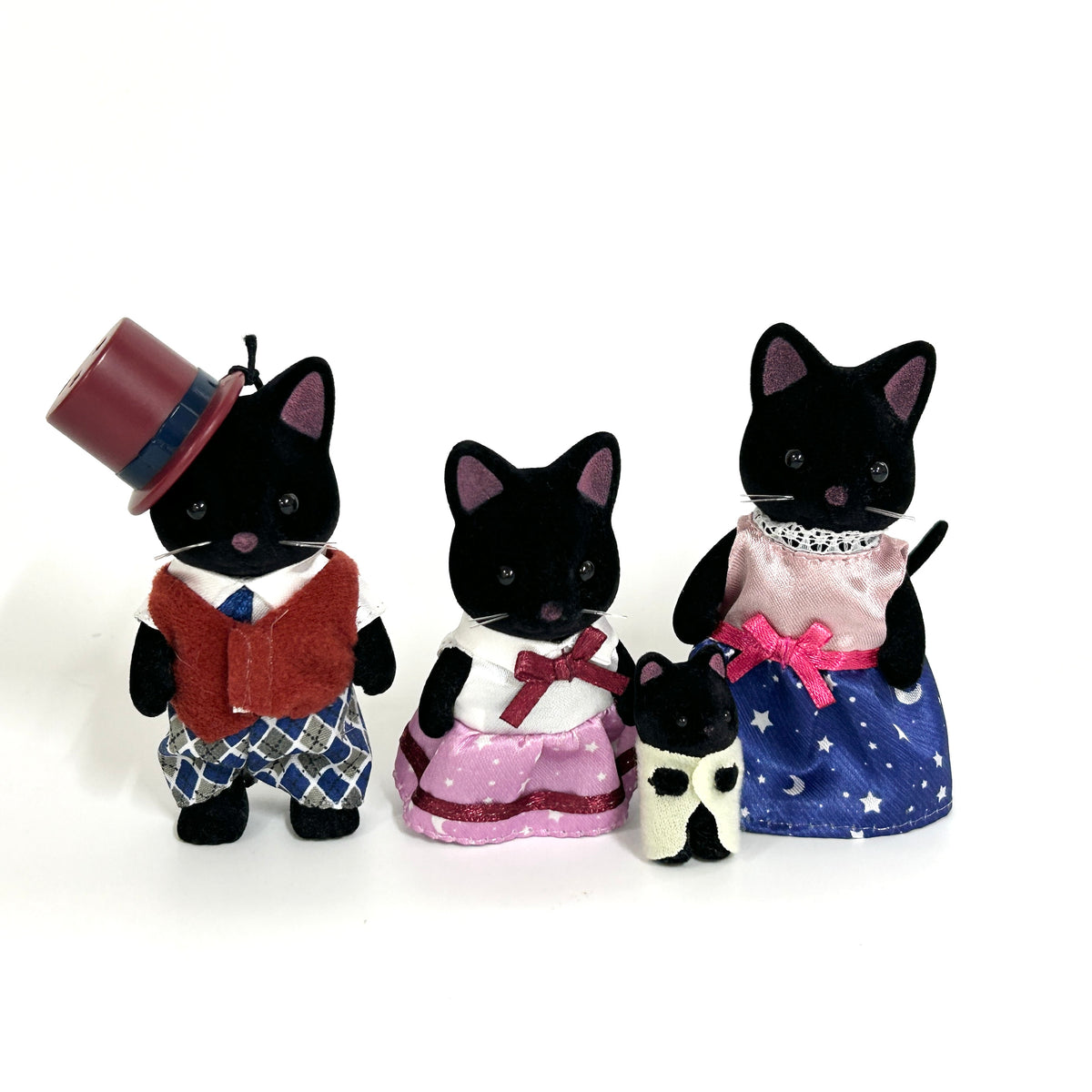 [used] Midnight Cat Family Black FS-37 Sylvanian Families Calico Critters
