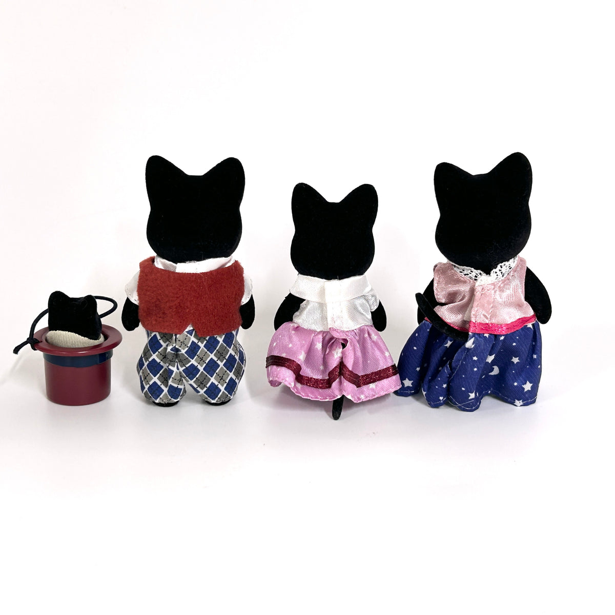[used] Midnight Cat Family Black FS-37 Sylvanian Families Calico Critters