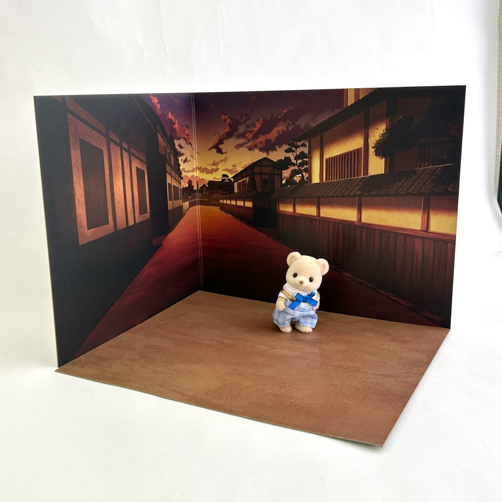 2WAY Background Board Traditional Japanese Streetscape 1 DAISO