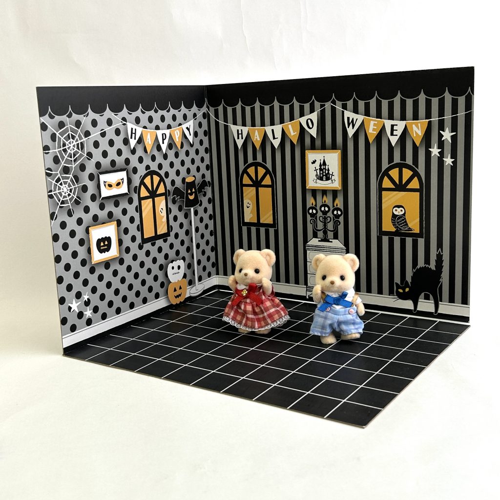 2WAY Background Board Halloween Monotone Night Sky DAISO