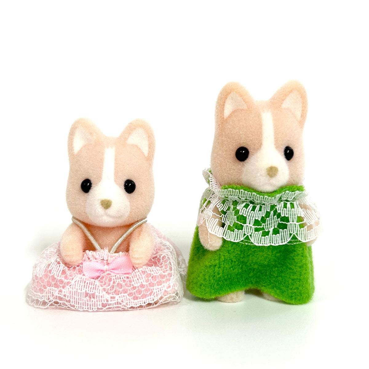 [used] Pink Marron Dog Baby Twins Fan Club 2003 Sylvanian Families Calico Critters