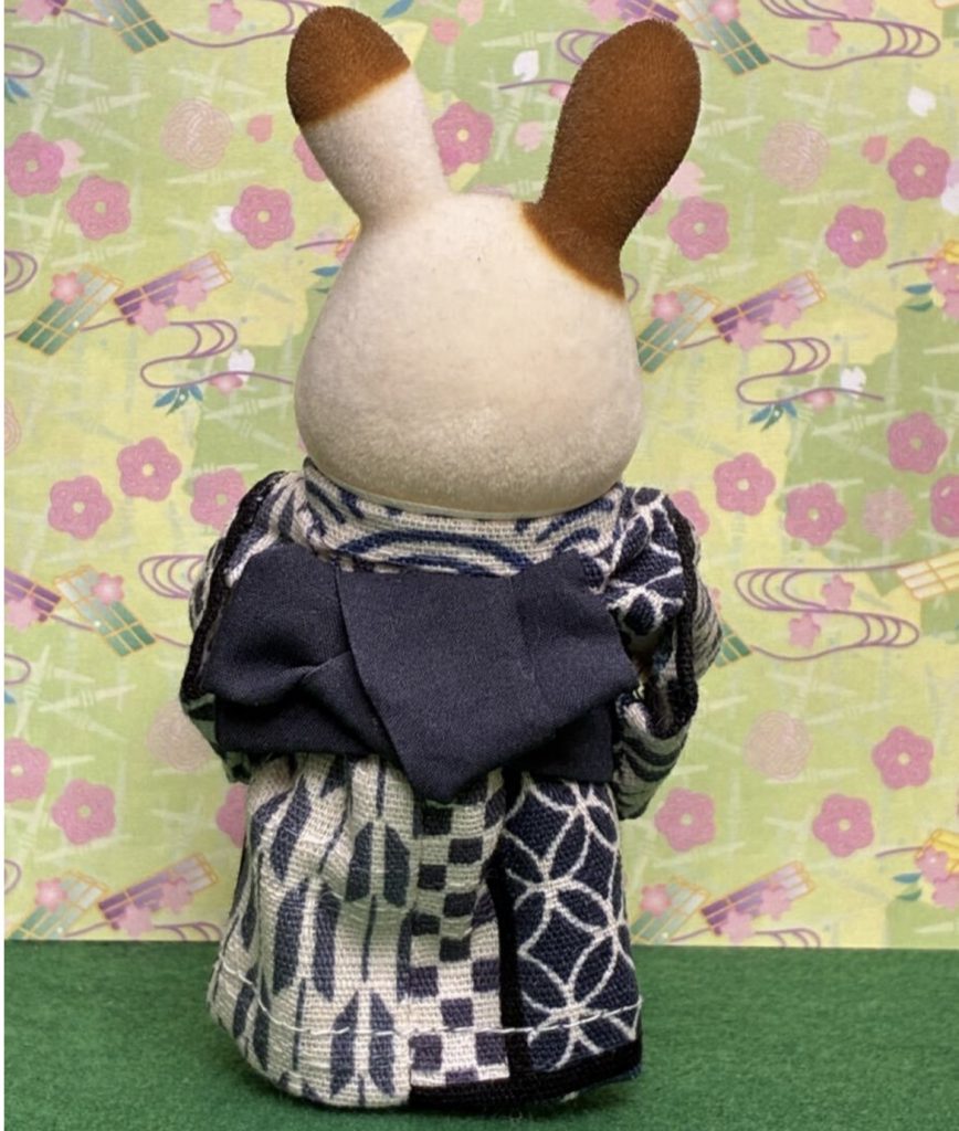 Navy patterned kimono for brother Handmade