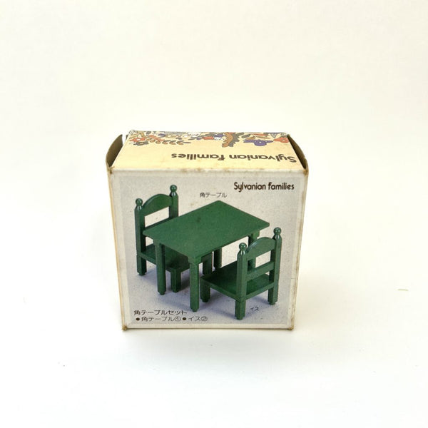 [Used] GREEN TABLE & CHAIR SET KA-01 Japan Sylvanian Families