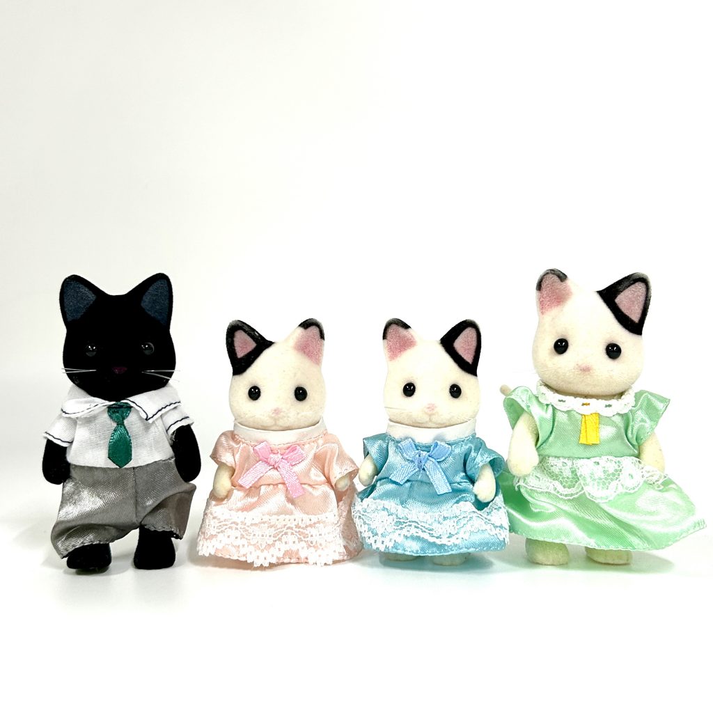 [used] Charcoal Cat Family FS-05 Sylvanian Families Calico Critters