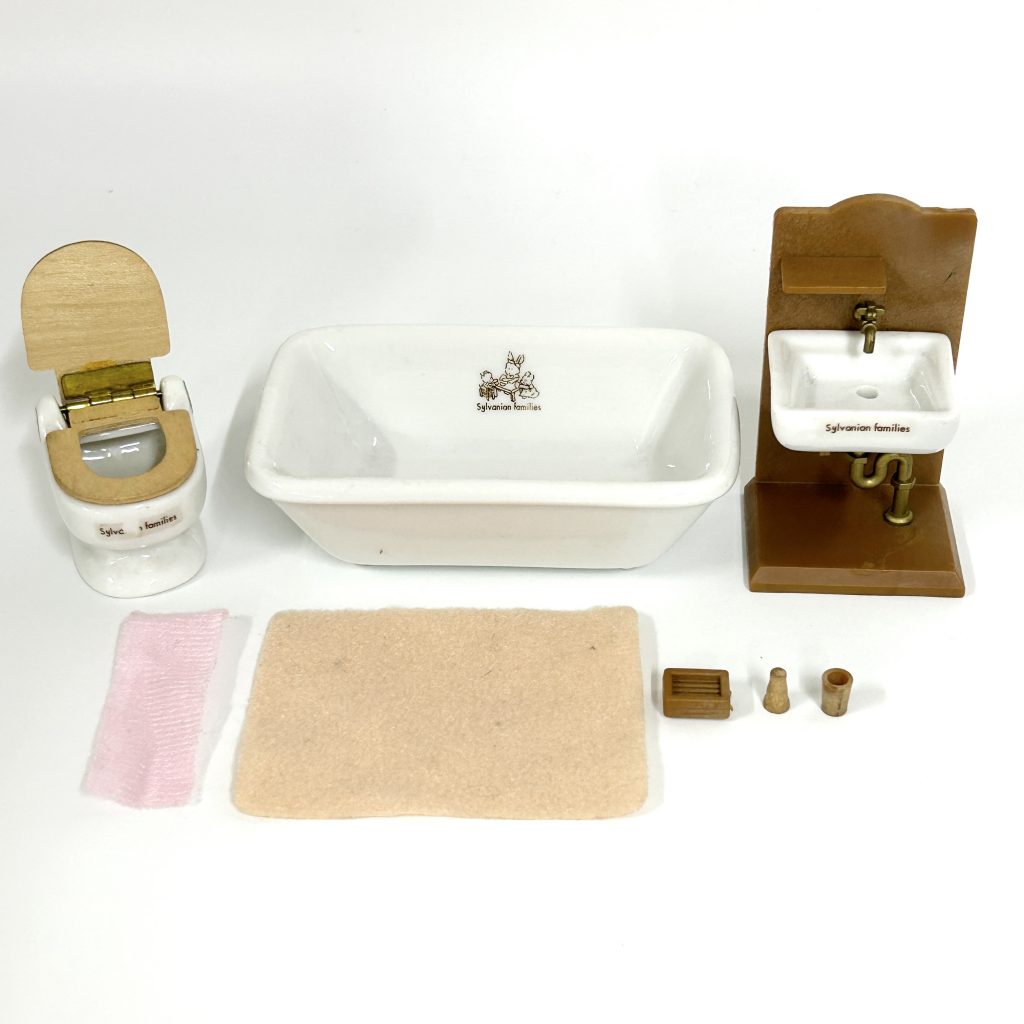 [used] Vintage Bathroom Set Sylvanian Families Calico Critters