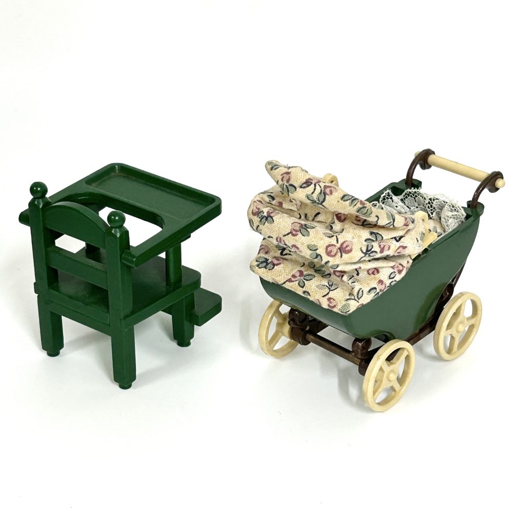 [used] Green Baby High Chair Stroller Sylvanian Families Calico Critters