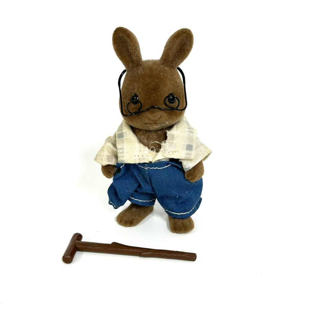 [used] Vintage Brown Rabbit Grandfather Sylvanian Families Calico Critters