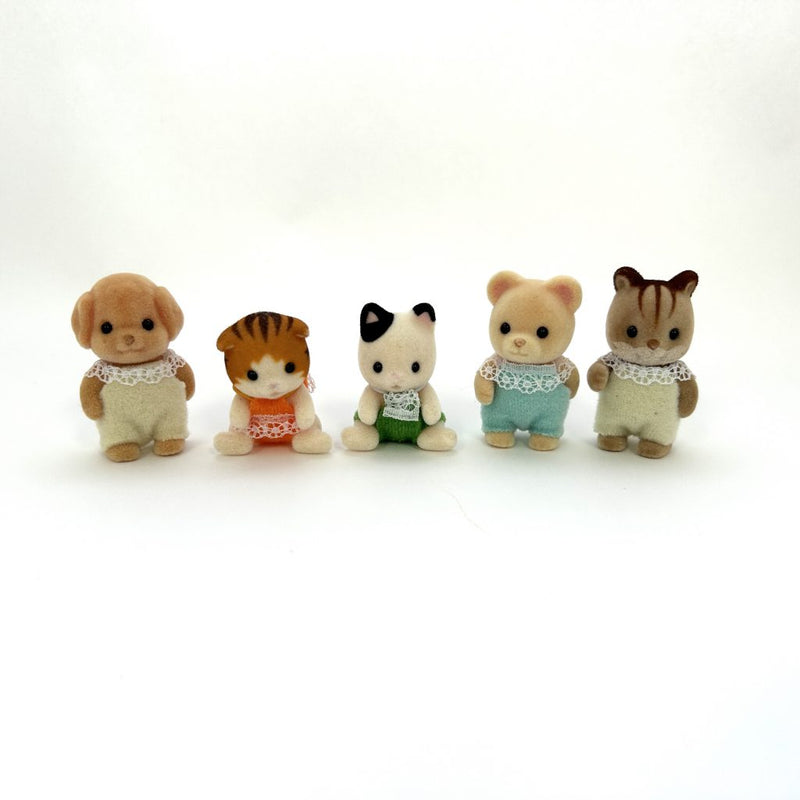 [Used] BABIES ASSORT BEAR CHARCOAL CAT TOYPOODLE SQUIRREL MAPLE CAT Sylvanian Families