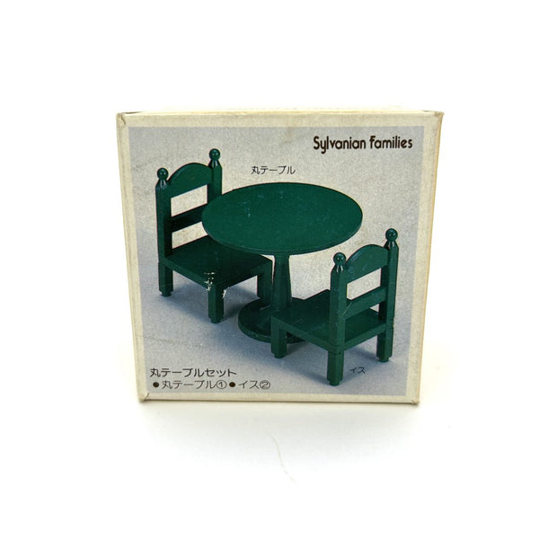 [Used] GREEN ROUND TABLE SET KA-02 Retired Epoch Japan Sylvanian Families