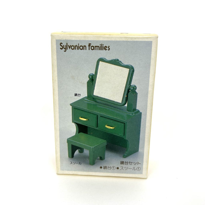 [Used] GREEN FURNITURE DRESSING TABLE SET Japan Sylvanian Families