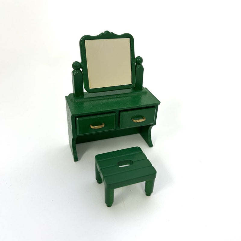 [Used] GREEN FURNITURE DRESSING TABLE SET Japan Sylvanian Families