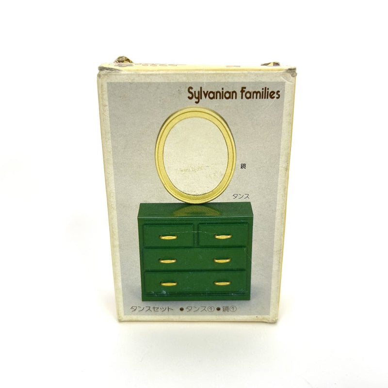 [Used] GREEN FURNITURE DRAWER MIRROR Japan Sylvanian Families