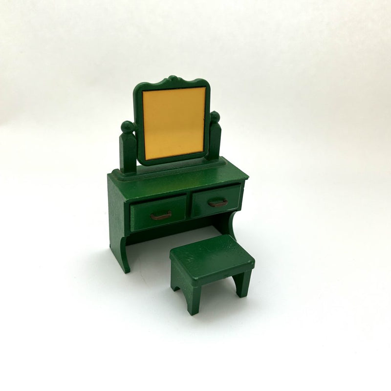 [Used] GREEN FURNITURE DRESSING TABLE SET Japan Sylvanian Families