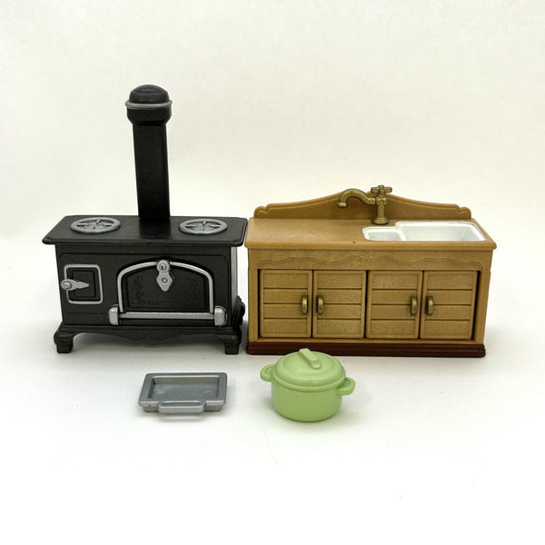 [Used] OVEN AND SINK SET KA-402 Epoch Japan Sylvanian Families