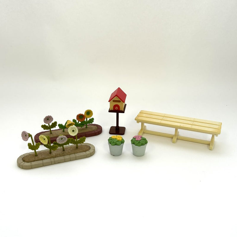 [Used] BENCH POST FLOWER SET Epoch Japan Sylvanian Families