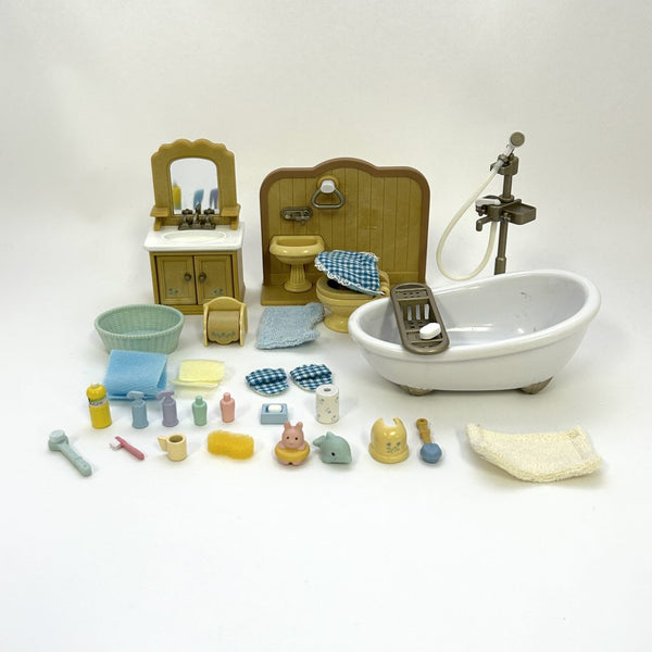 [Used] BLUE BATHROOM SET Epoch Sylvanian Families