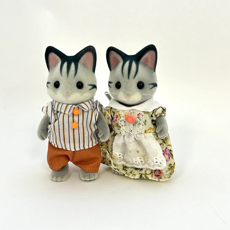 [Used] GREY CAT FATHER MOTHER Japan Sylvanian Families