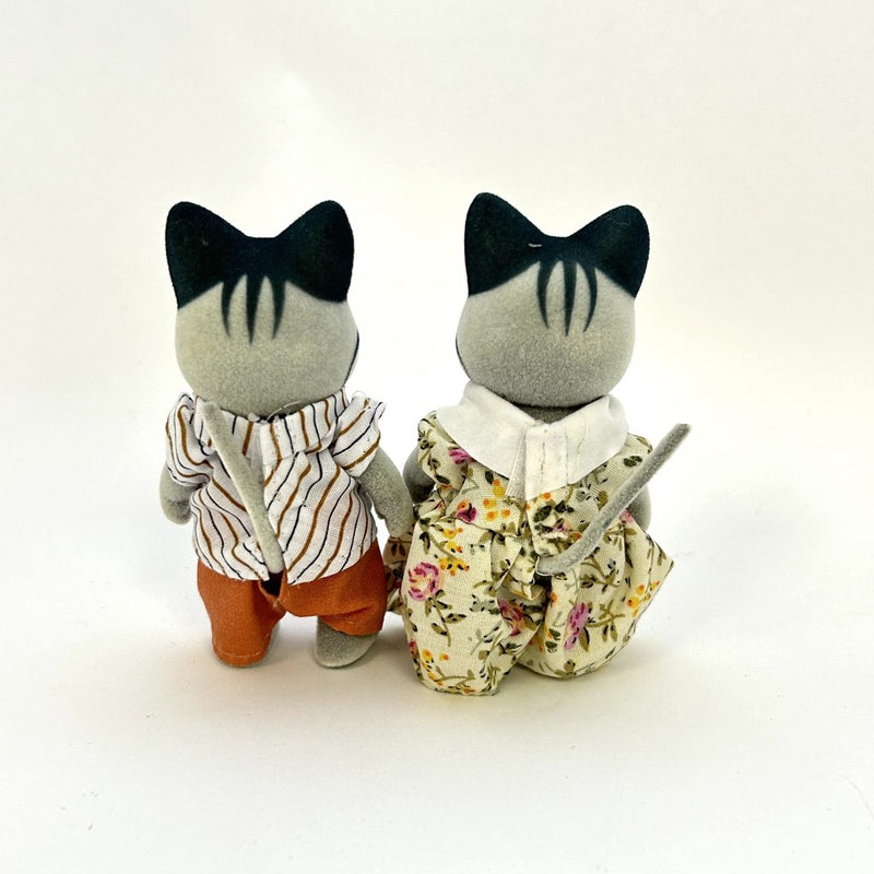 [Used] GREY CAT FATHER MOTHER Japan Sylvanian Families