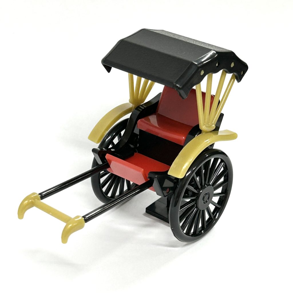 [used] Capsule Toy Assembling Rickshaw RED YUMEYA