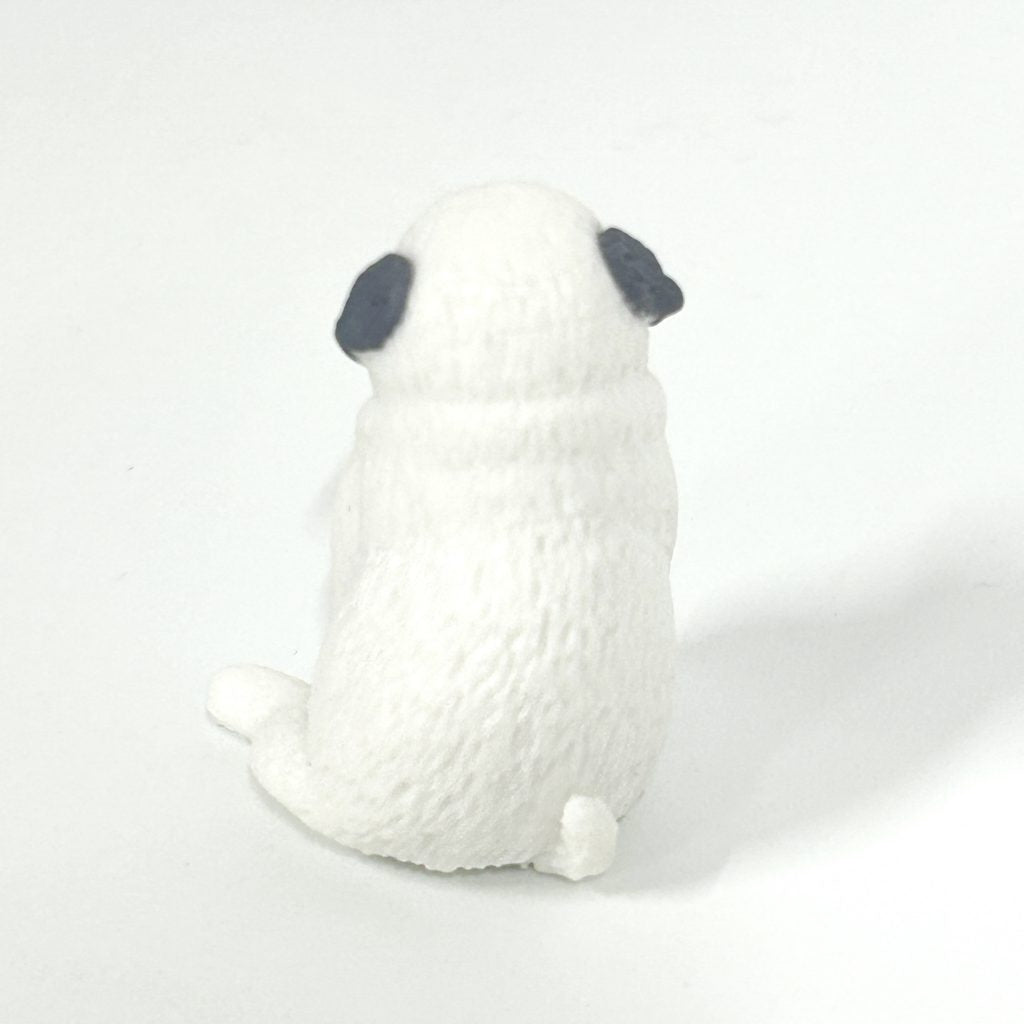 Capsule Toy Sitting Pup Silver Pug YELL