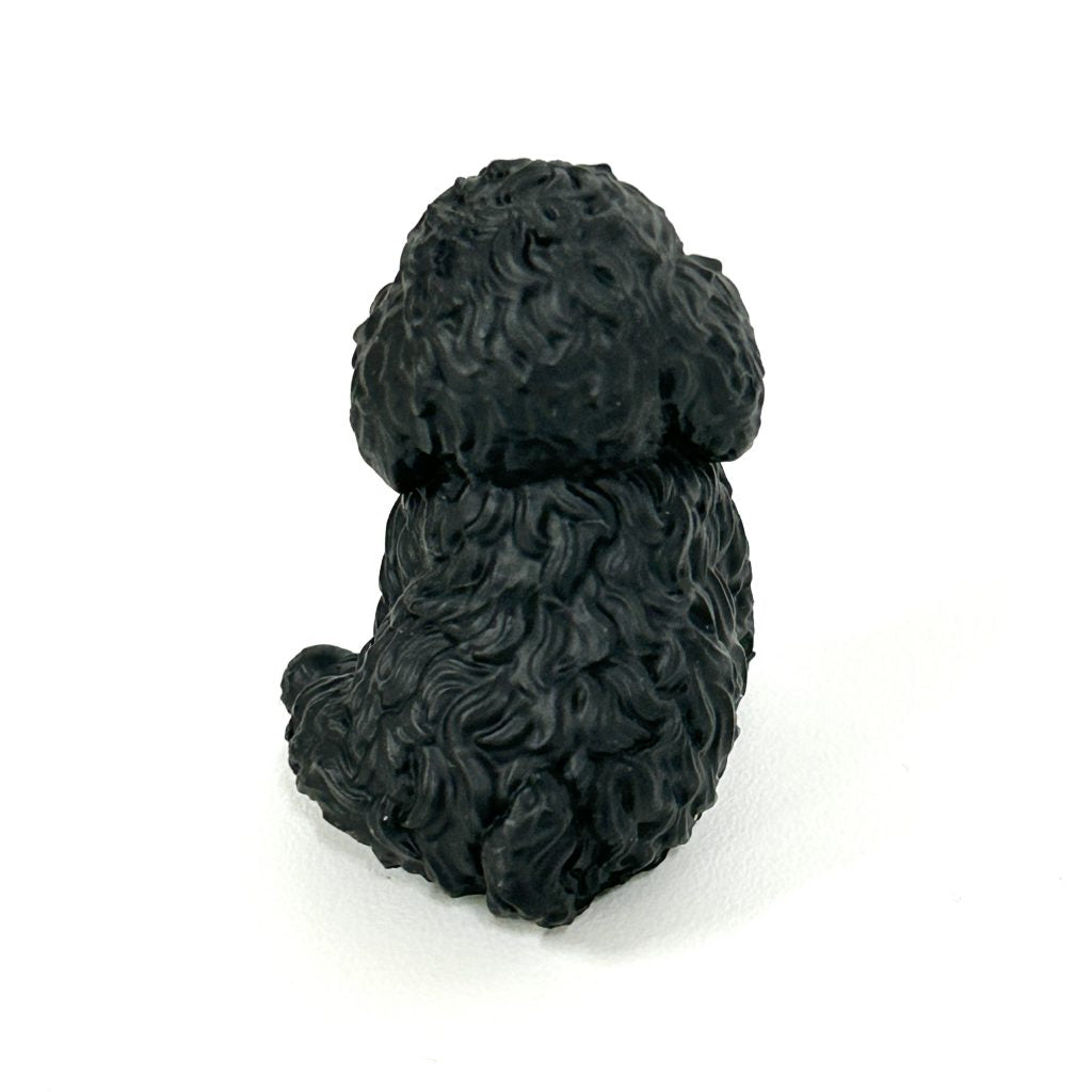 Capsule Toy Sitting Pup Black Toy Poodle YELL