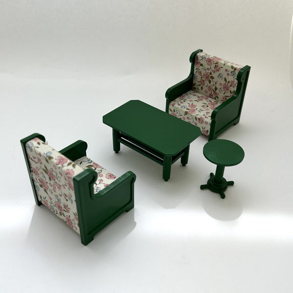 [Used] GREEN SOFA TABLE SET Japan Sylvanian Families