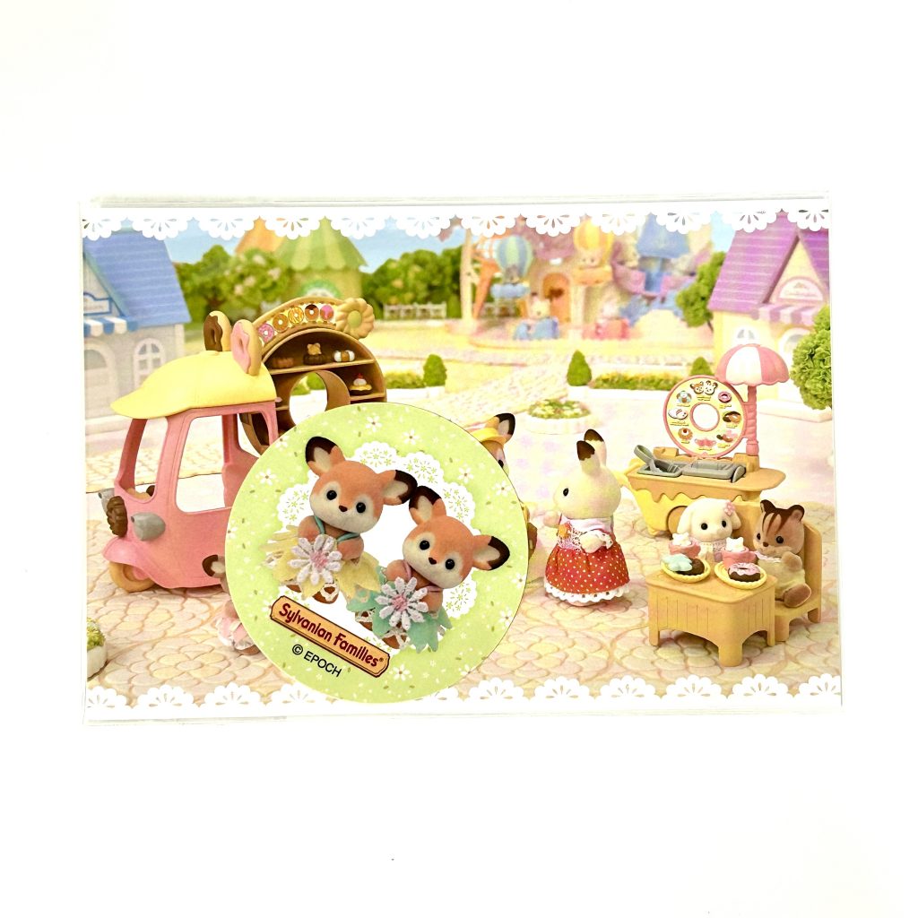 [used] Postcard and Donut Box Set Sylvanian Families Calico Critters