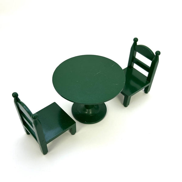 [Used] GREEN ROUND TABLE SET KA-02 Retired Epoch Japan Sylvanian Families