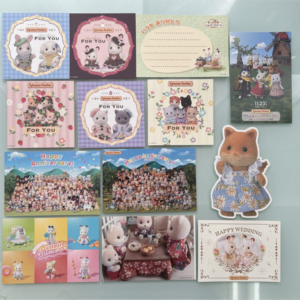 POSTCARD AND CARDSTOCK MEMO PADS SET A Epoch Japan Sylvanian Families