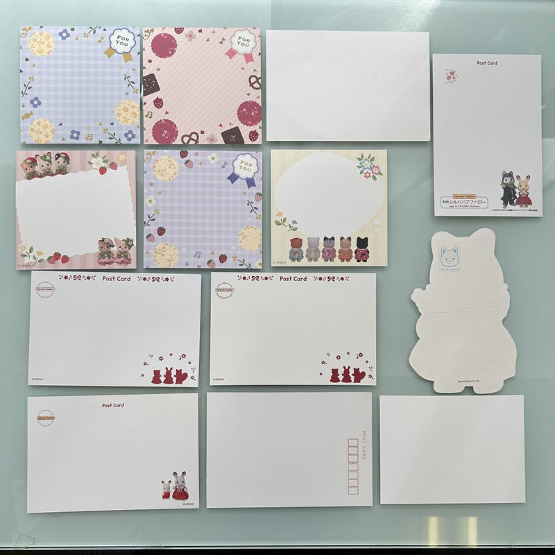 POSTCARD AND CARDSTOCK MEMO PADS SET A Epoch Japan Sylvanian Families