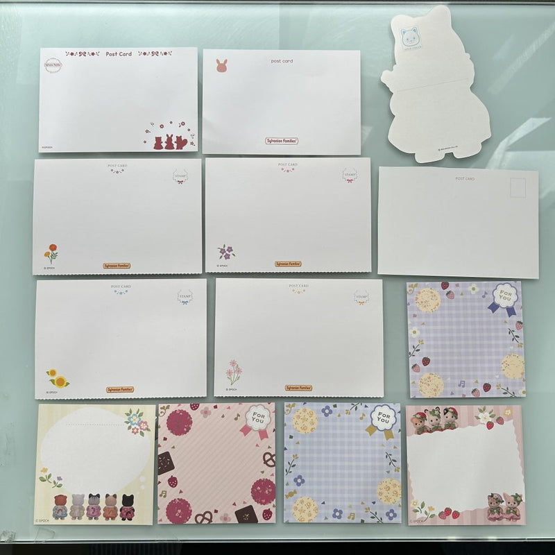 POSTCARD AND CARDSTOCK MEMO PADS SET B Epoch Japan Sylvanian Families