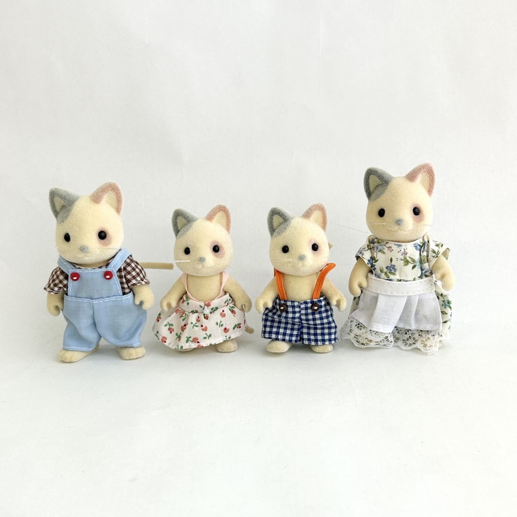 family cats　0308 used] Vintage Whiskers Cat Family Sylvanian Families Calico