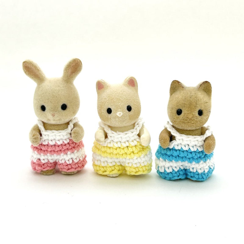 HANDMADE STRIPED BABY CLOTHES A 3pcs SET Epoch Japan Does not apply