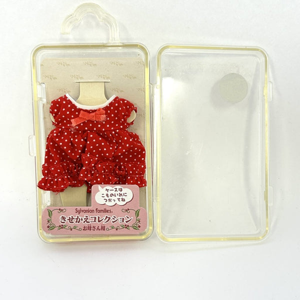 [Used] MOTHER 'S RED DRESS POLKA DOTS Epoch Japan Sylvanian Families