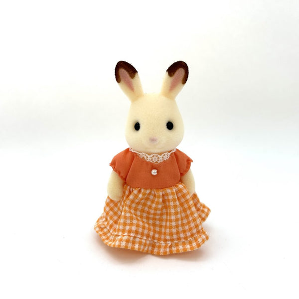 [Used] CHOCOLATE RABBIT GIRL ORANGE DRESS Epoch Japan Sylvanian Families