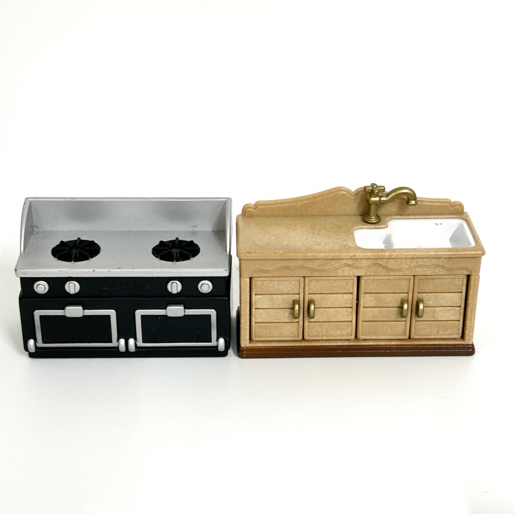 [used] Black Oven Sink Set Sylvanian Families Calico Critters