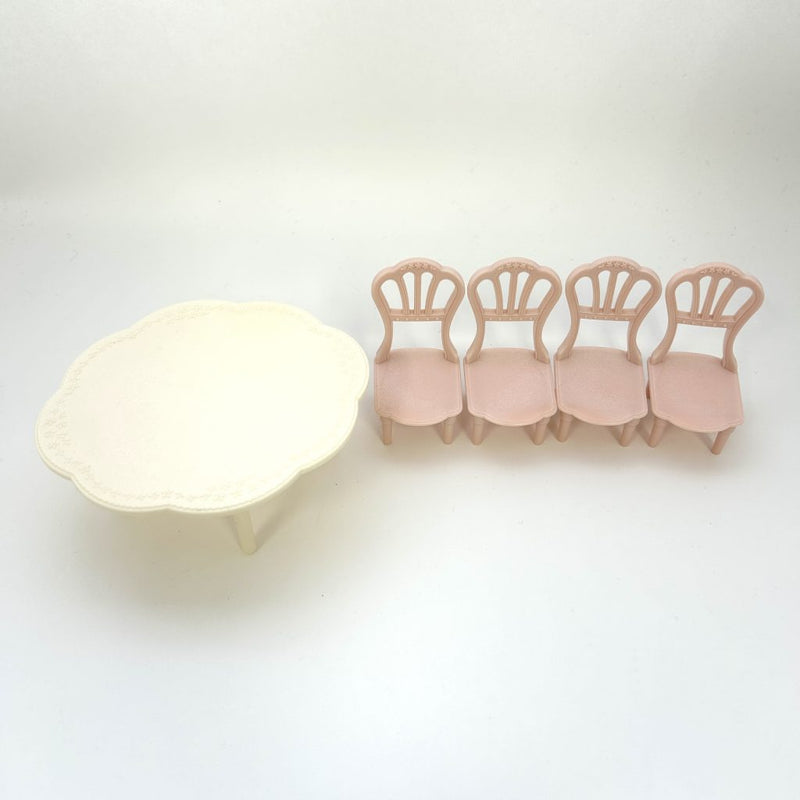 [Used] SWEETS PARTY TABLE AND CHAIRS SET Epoch Japan Sylvanian Families