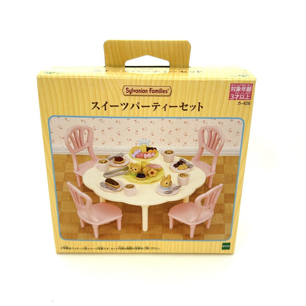 [Used] SWEETS PARTY TABLE AND CHAIRS SET Epoch Japan Sylvanian Families