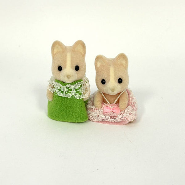 [Used] PINK MARRON DOG TWINS Epoch Japan Sylvanian Families