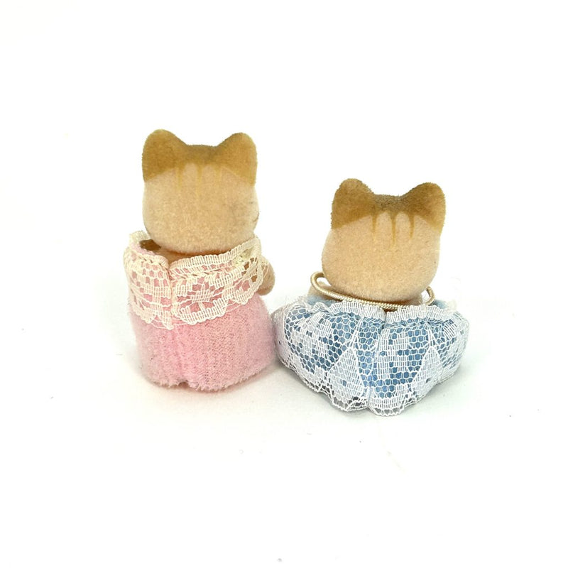 [Used] PINK STRIPED CAT TWINS Epoch Japan Sylvanian Families