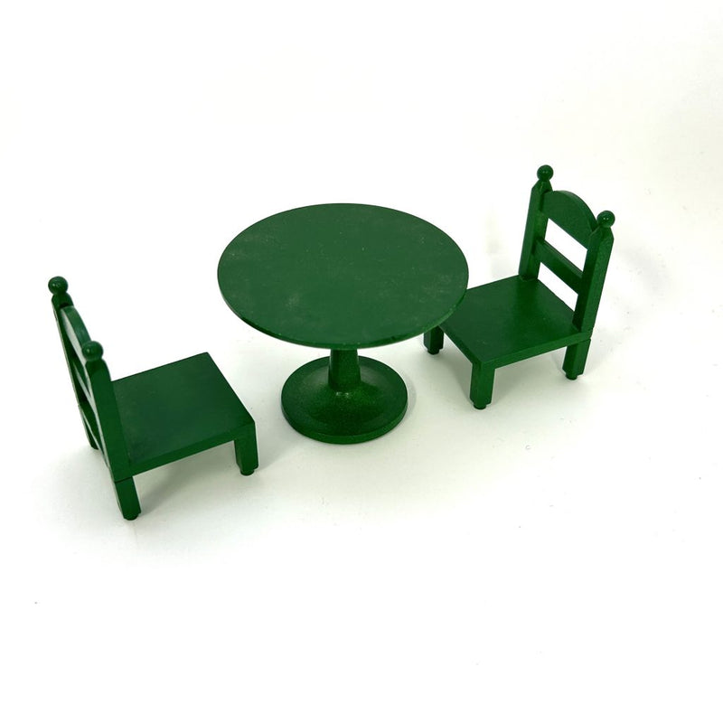 [Used] GREEN ROUTND TABLE SET Epoch Japan Sylvanian Families