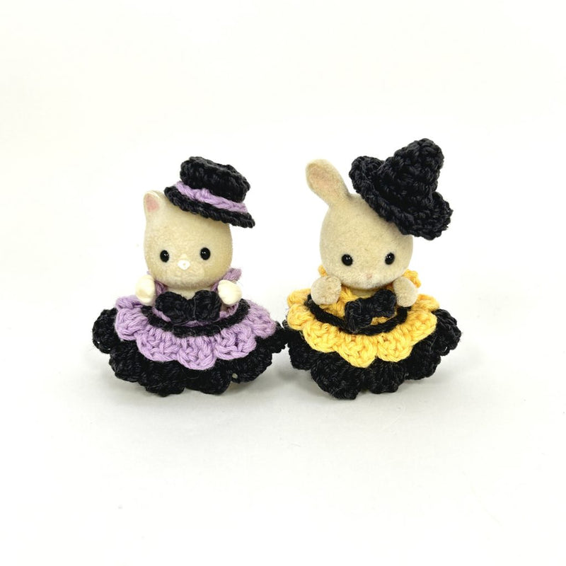 HANDMADE HALLOWEEN DRESS SET ORANGE PURPLE Epoch Japan Sylvanian Families