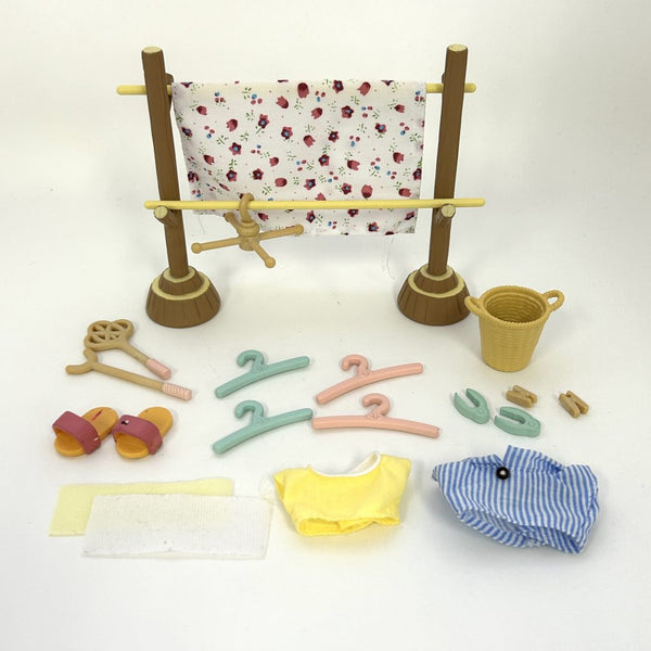 [Used] WASHING CLOTHESPOLE SET KA-610 Epoch Sylvanian Families