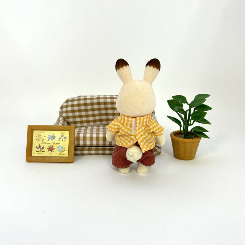 [Used] CHOCOLATE RABBIT FATHER & SOFA SET DF-07 Sylvanian Families